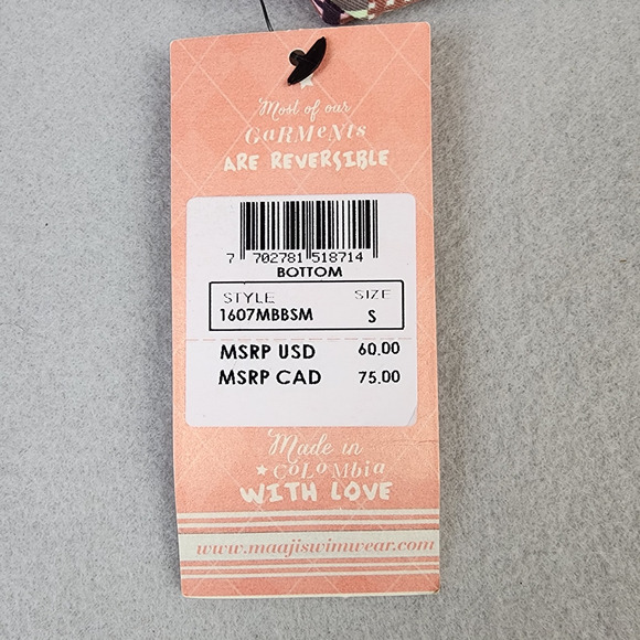 Maaji Reversible Bikini Bottom Small Multicolor Geometric - New - Picture 7 of 8